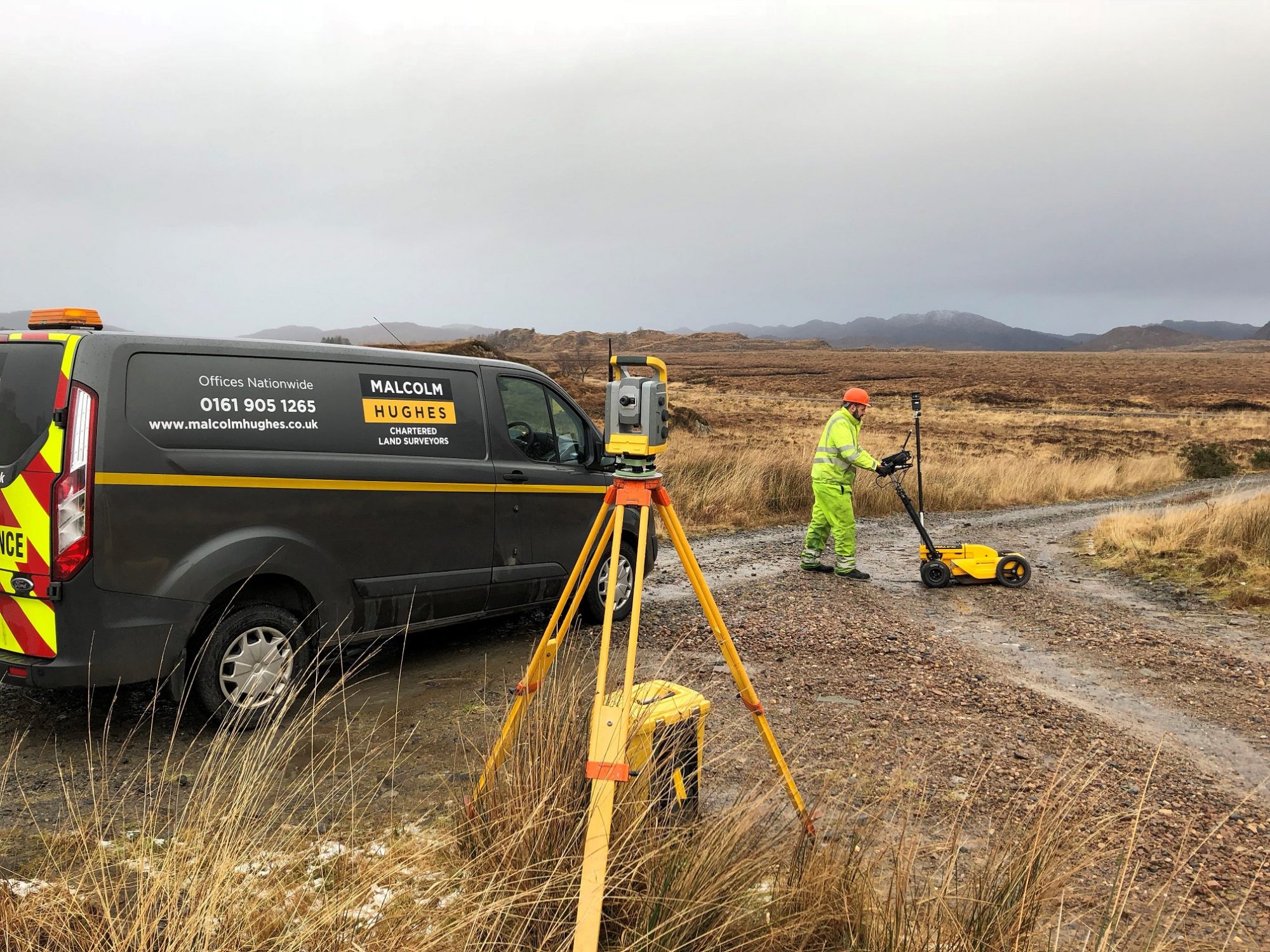 Malcolm Hughes working on site in the Highlands