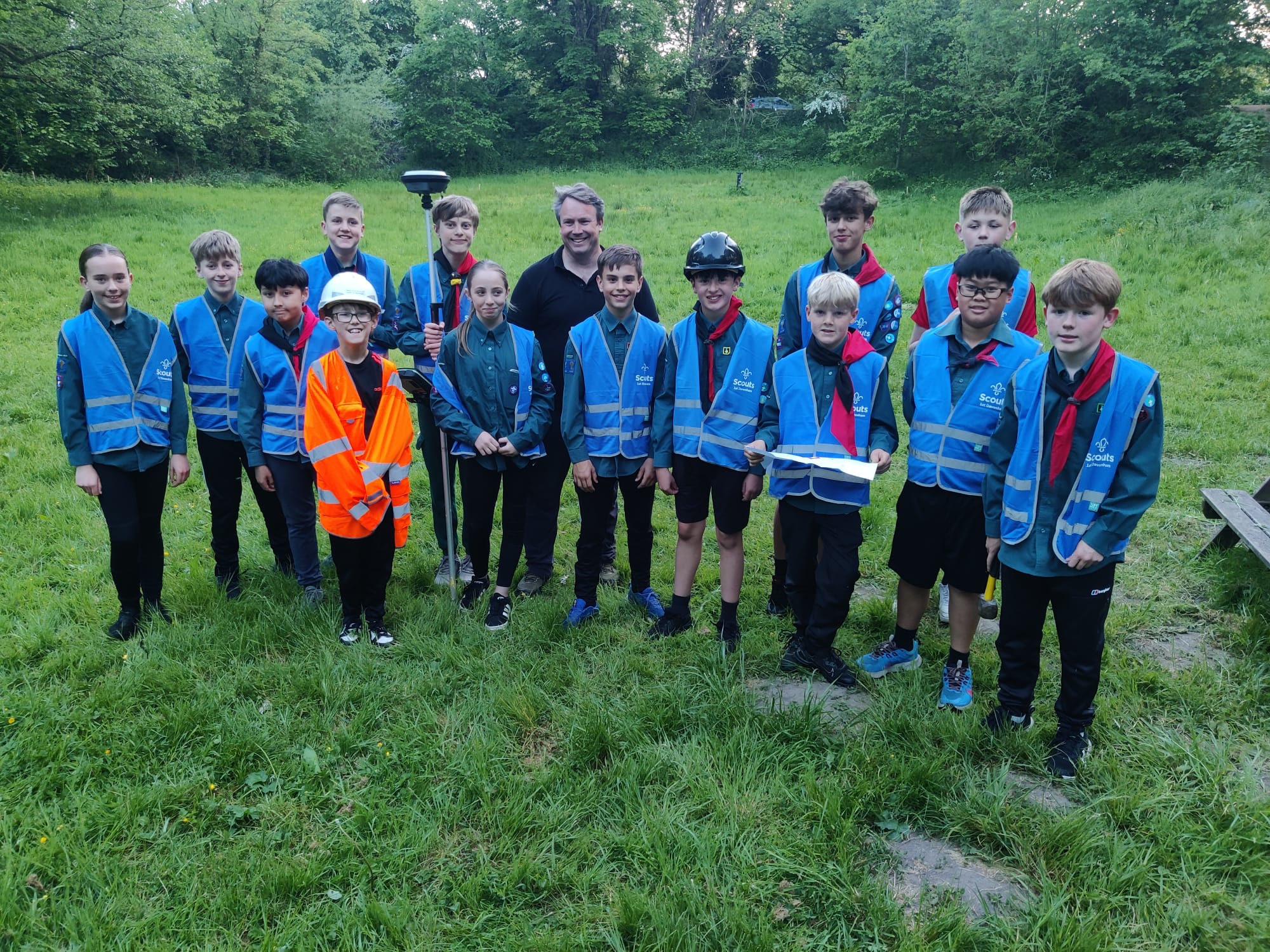 Scouts discover surveying in the field with Stuart Gilling of Malcolm Hughes