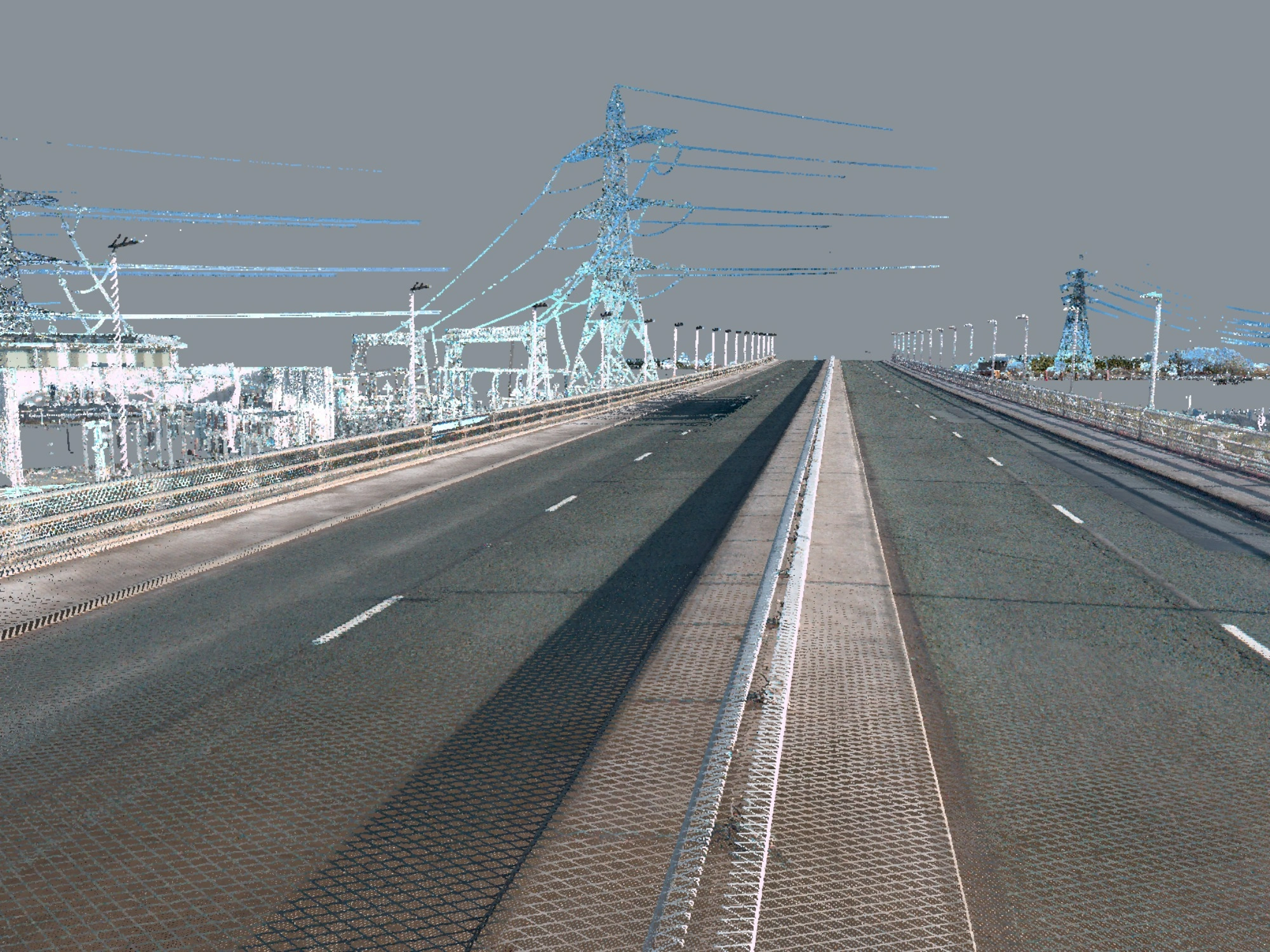 MHLS-uniper-energy-case-study-3 3D mapping of a dual carriageway with surrounding buildings mapped int he background.